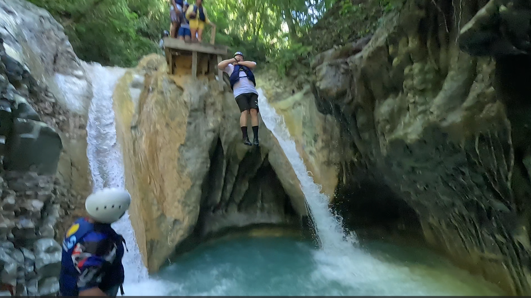 Damajagua waterfalls and zipline shore excursion for cruise passengers in Puerto Plata